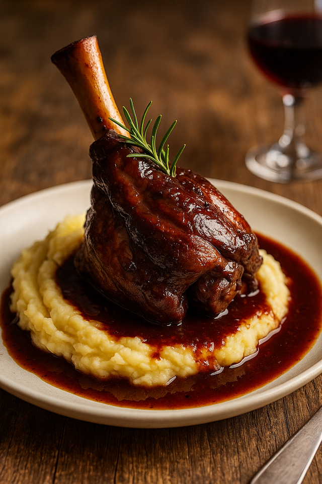 Classic Red Wine Braised Lamb Shanks