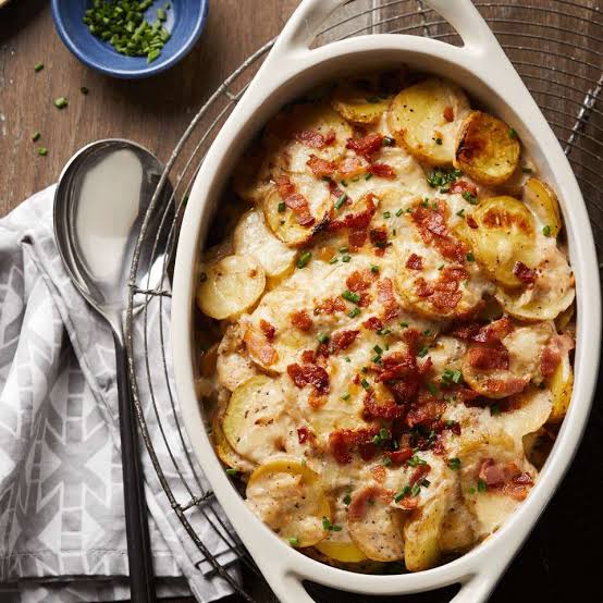 Scalloped Potatoes with Bacon from 'The Lucky Pig'
