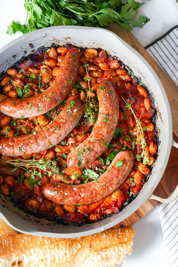 Sausage Cassoulet (Easy Irish Pork Sausage & White Bean Bake)