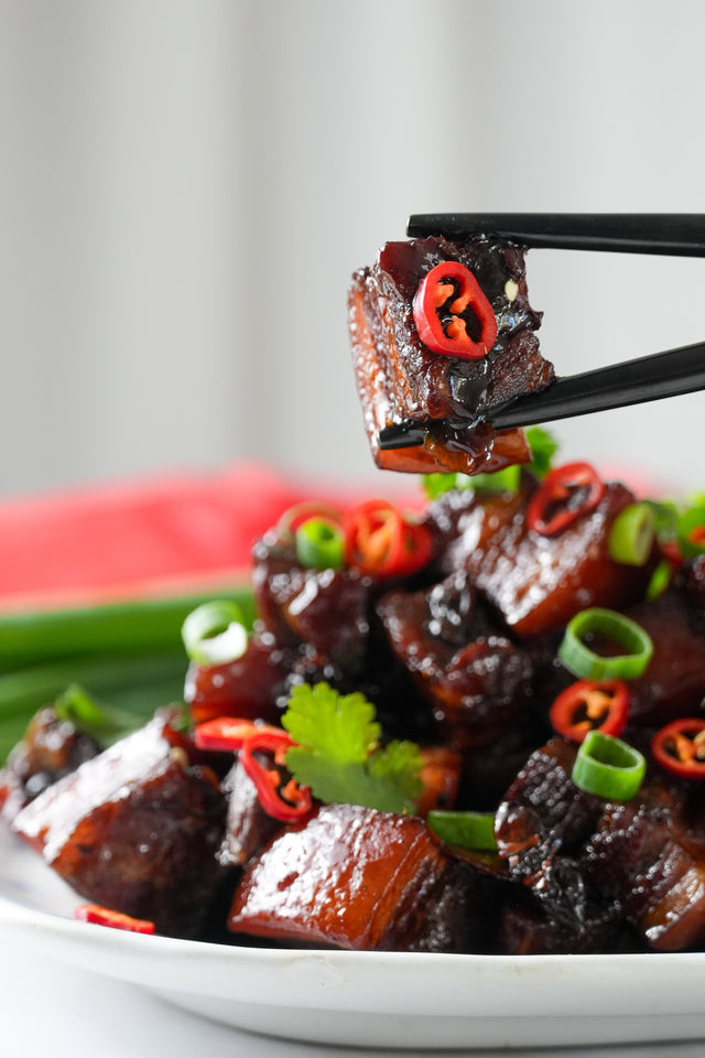 Sticky Glazed Pork Belly Bites