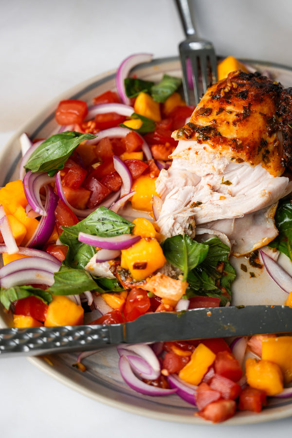 Spatchcocked Peri Peri Chicken with Mango Salad