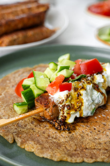 Lamb Kofta Wraps with Dosa and Spiced Yoghurt
