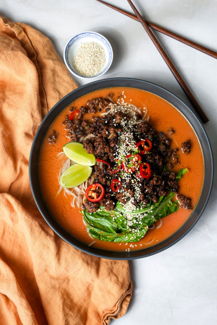 Gochujang Crispy Beef Mince Broth Bowl