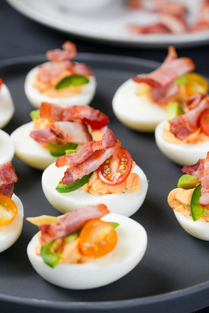 Breakfast Devilled Eggs with Crispy Bacon