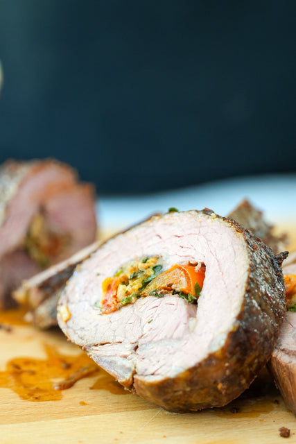 Stuffed Beef Roll with Provolone and Spinach