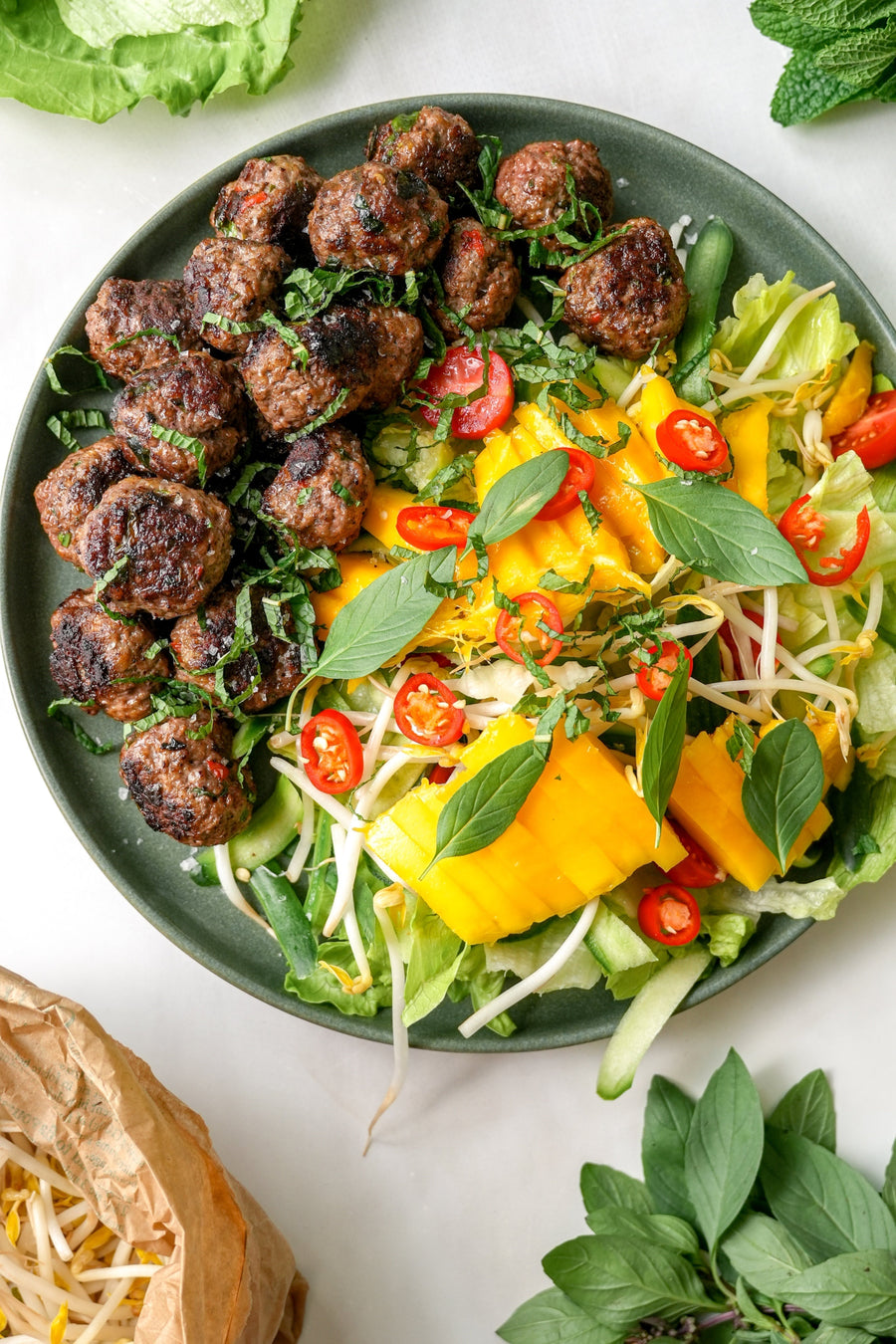 Vietnamese Meatballs & Mango Salad