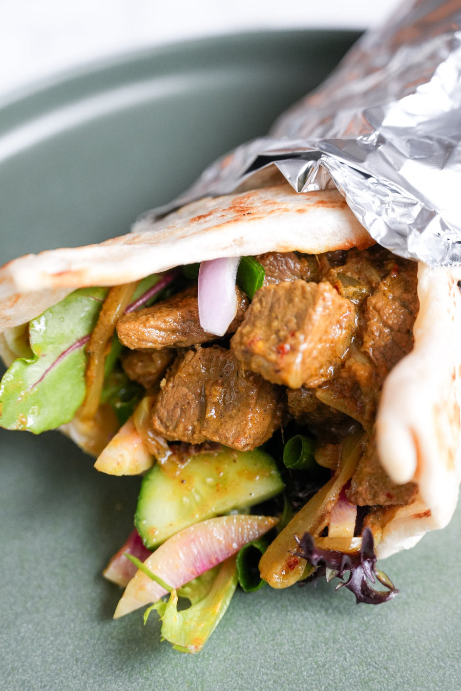 Slow-Cooked Rendang Beef Wraps with Fresh Sambal