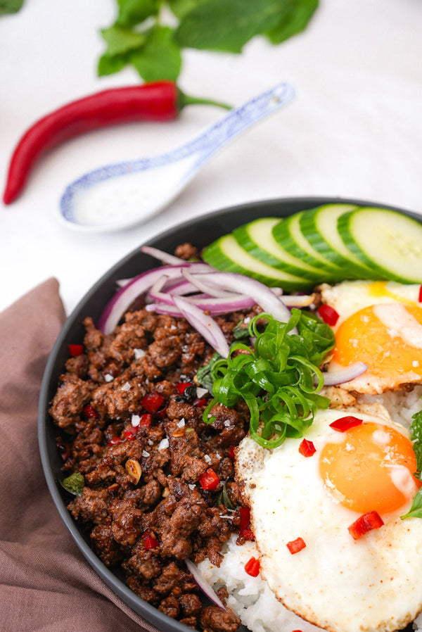 Spicy Thai Beef Mince Rice Bowl