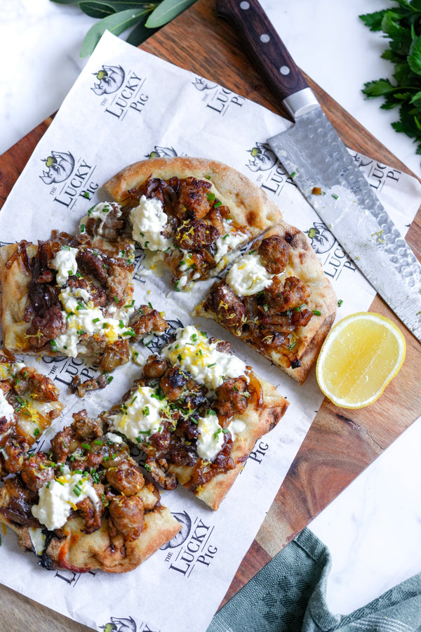 Sausage & Caramelised Onion Flatbread