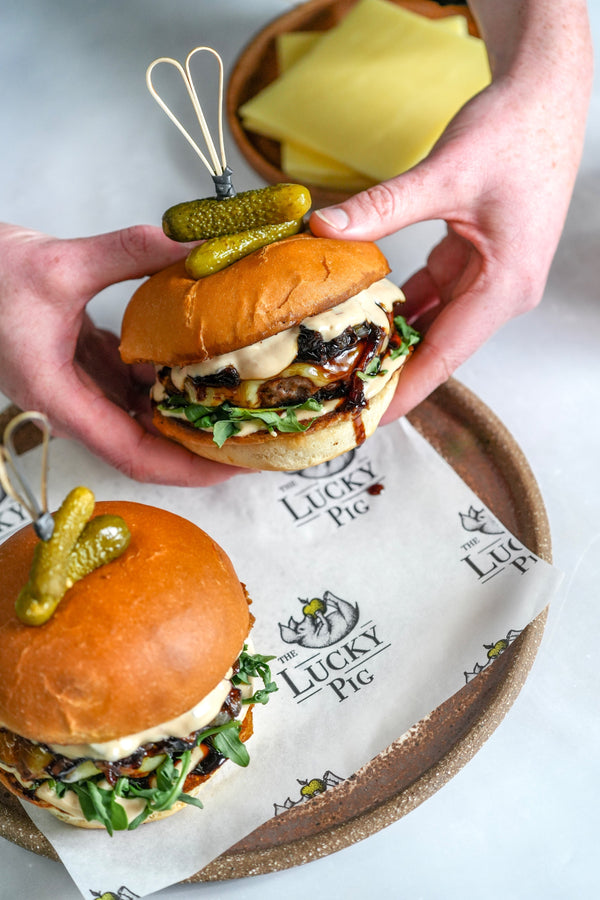 Wagyu Beef & Beetroot Burger with Caramelised Onion Jam
