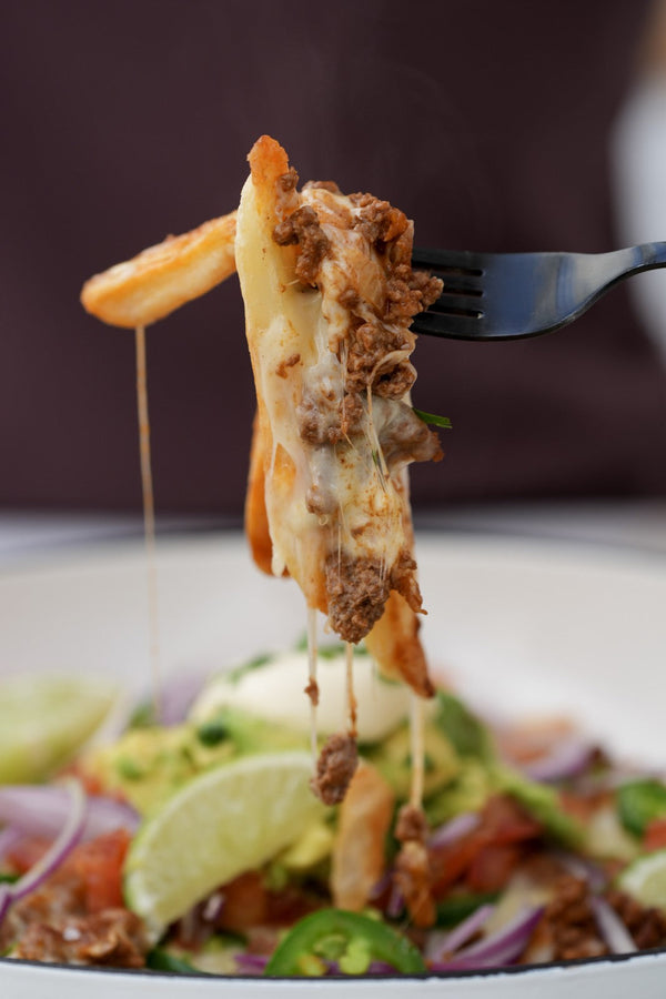 Loaded Nacho Fries with Beef Mince