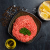 Raw beef mince in a bowl