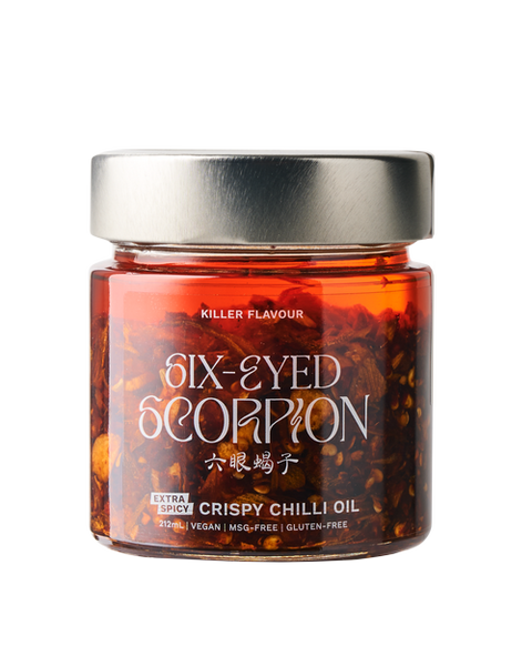 Six Eyed Scorpion Chilli Oil Extra Spicy | simple | BBQ, pantry, rub | The Lucky Pig