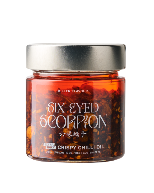 Six Eyed Scorpion Chilli Oil Extra Spicy | simple | BBQ, pantry, rub | The Lucky Pig